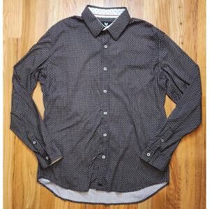 Butter Cloth Shirt Mens XL Regular Fit Geometric Long Sleeve Black Red White